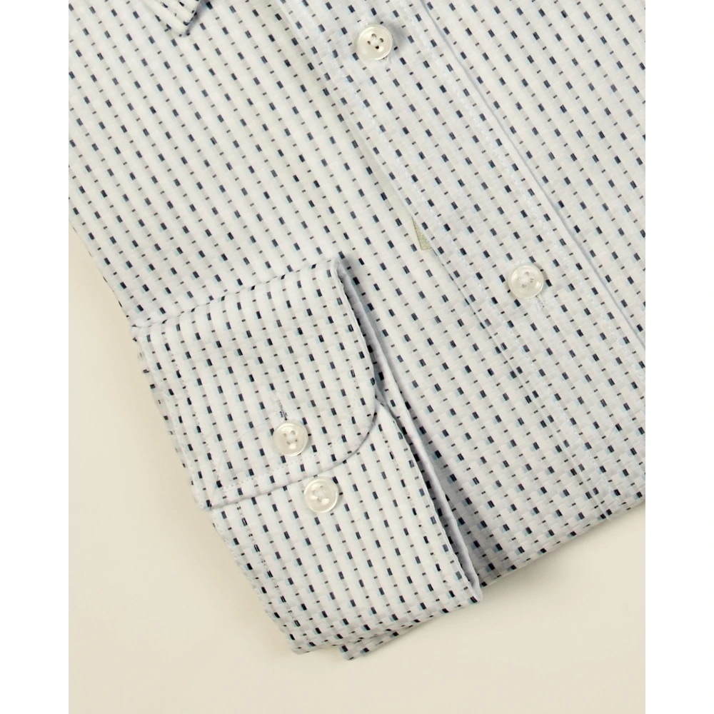 Michael Kors Blauwe Oxford Shirt Stretch Katoen Button-Down Multicolor Heren
