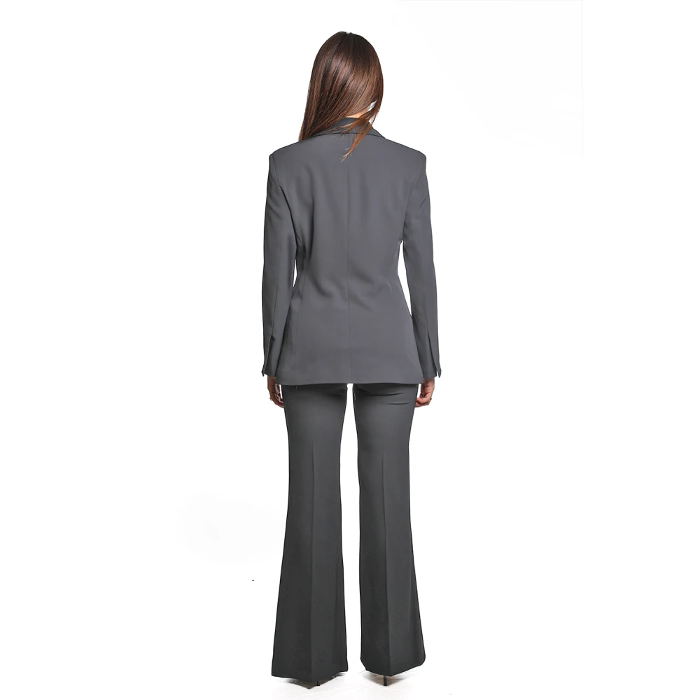 Jijil Zwarte Polyester Blazer met Revers Kraag Black Dames