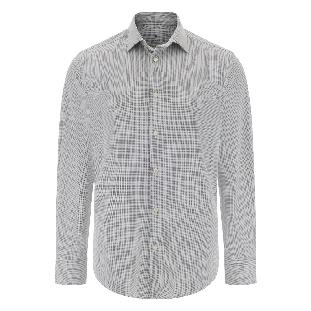 Boggi Milano Herren Blau Slim Fit Stretch Nylon Hemd