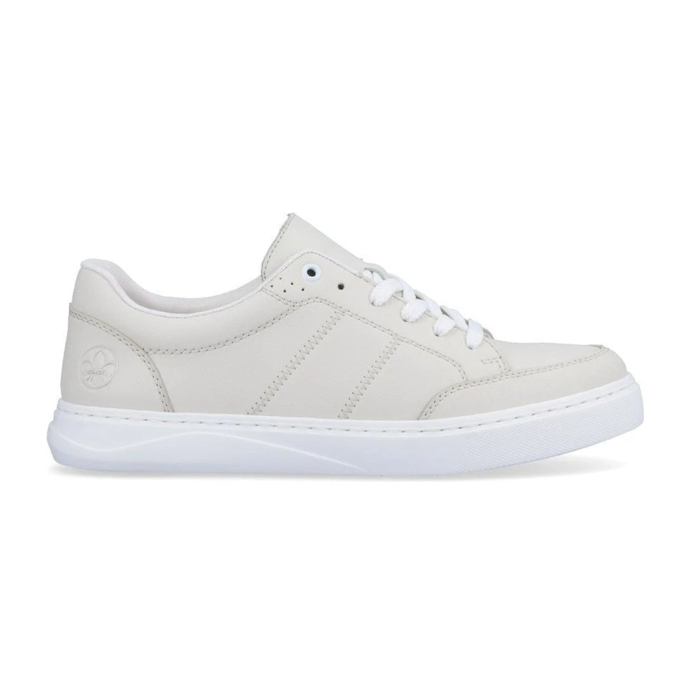 Rieker Men's White Sneakers, 9 Uk, Leather Trainers