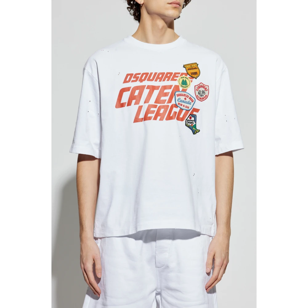 Dsquared2 Bedrukt T-shirt White Heren