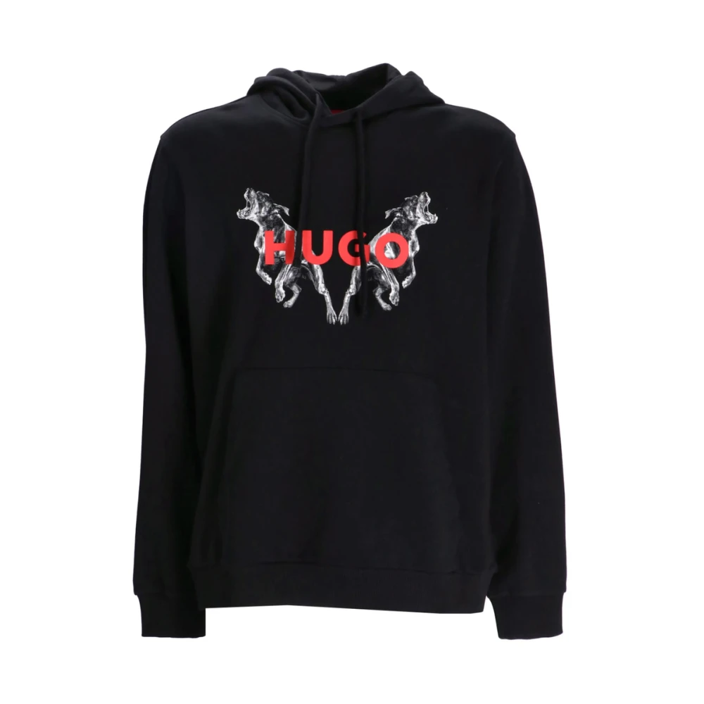 Hugo Boss Zwarte hoodie met zak Black Heren