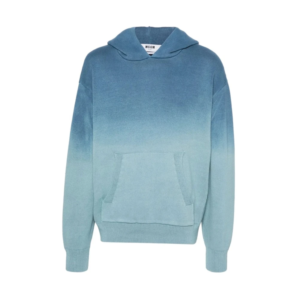 Msgm Men's Blue Cotton Jumper - Hoodies - S - Sweatshirts & Hoodies