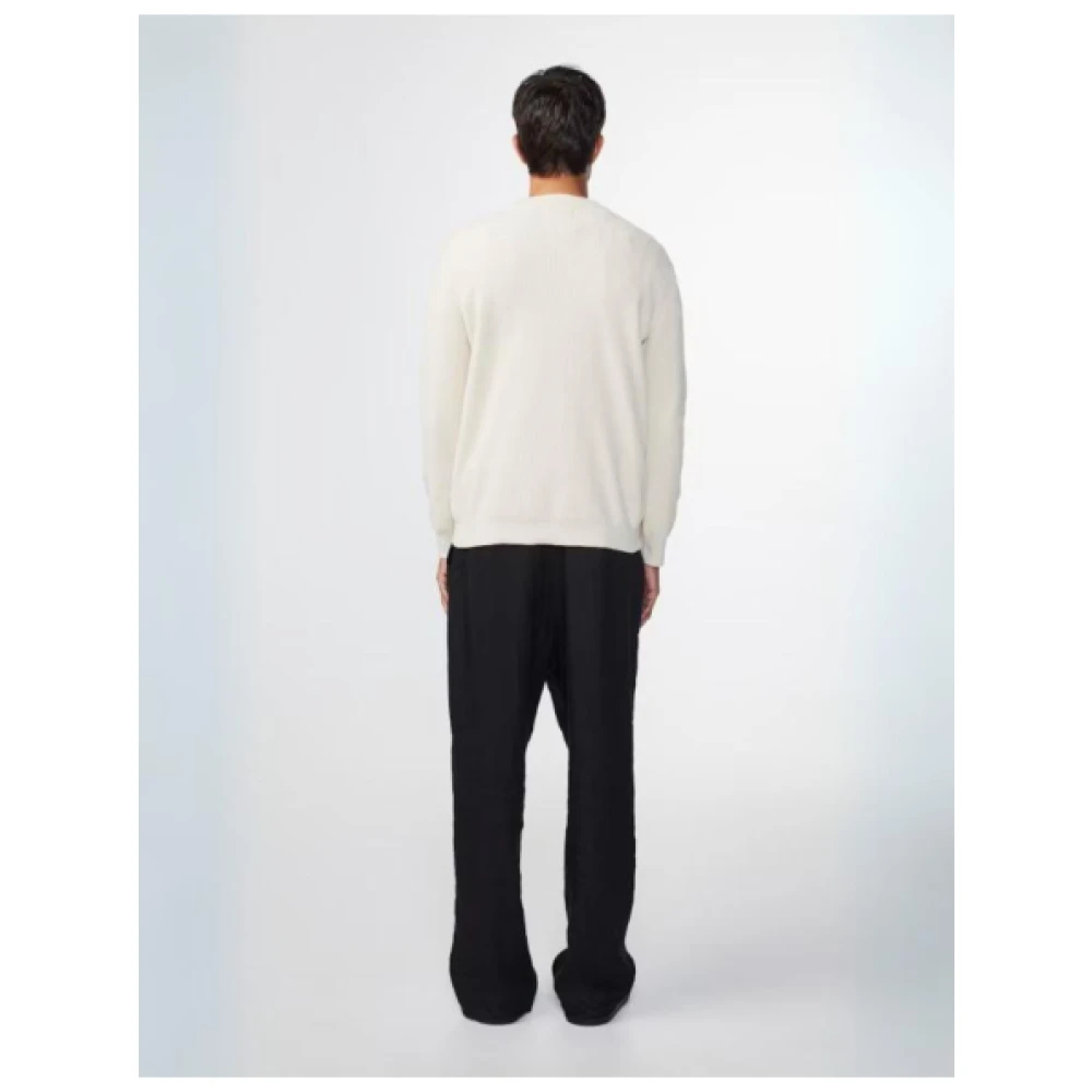 Nn07 Geribbelde Crew Neck Sweater Beige Heren