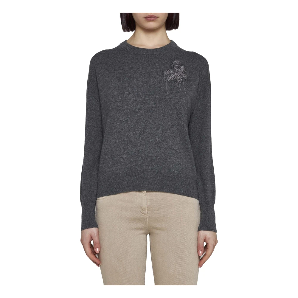 BRUNELLO CUCINELLI Elegante Grijze Sweaters Gray Dames