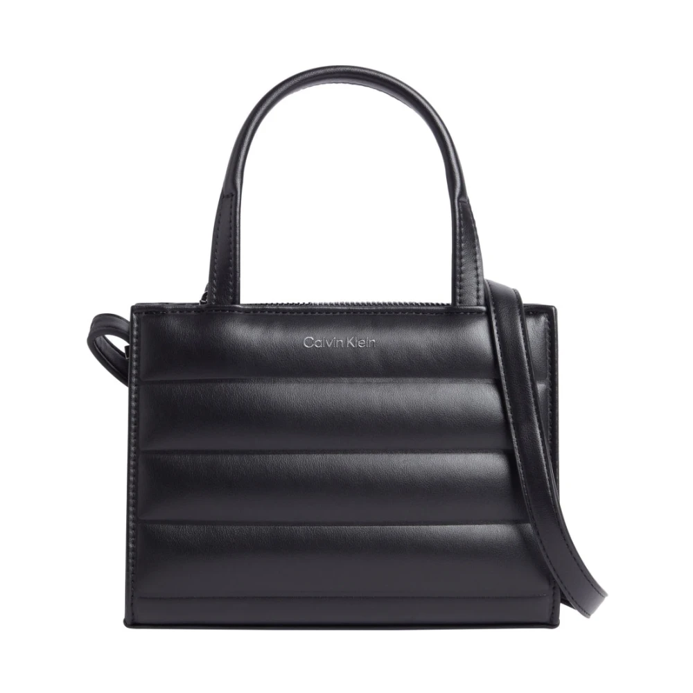 Calvin Klein Svart Quiltad Mini Tote Väska Black, Dam