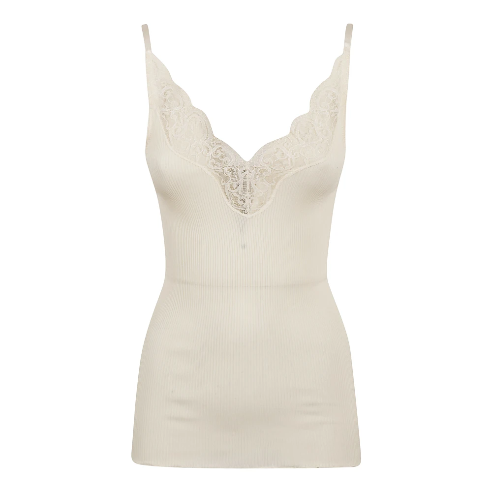 Saint Laurent Chique Tanktop met Detail Beige Dames