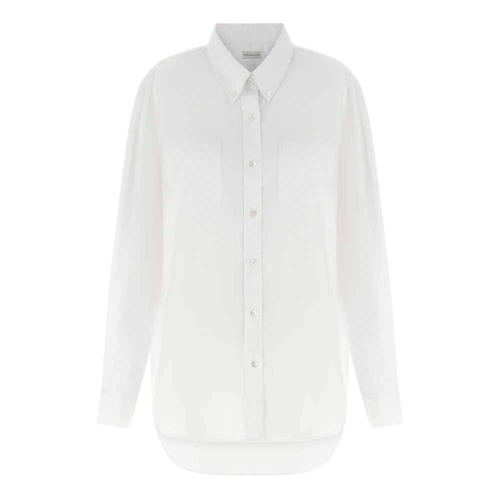 Dries Van Noten Women's White Shirts, 2XS, Cheers Button-Down Shirt