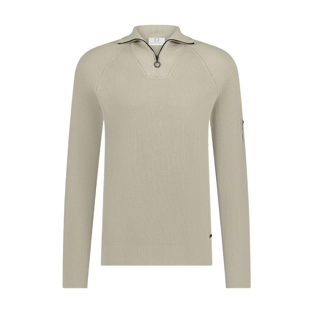 Born With Appetite Tias Halfzip Pullover Beige Heren