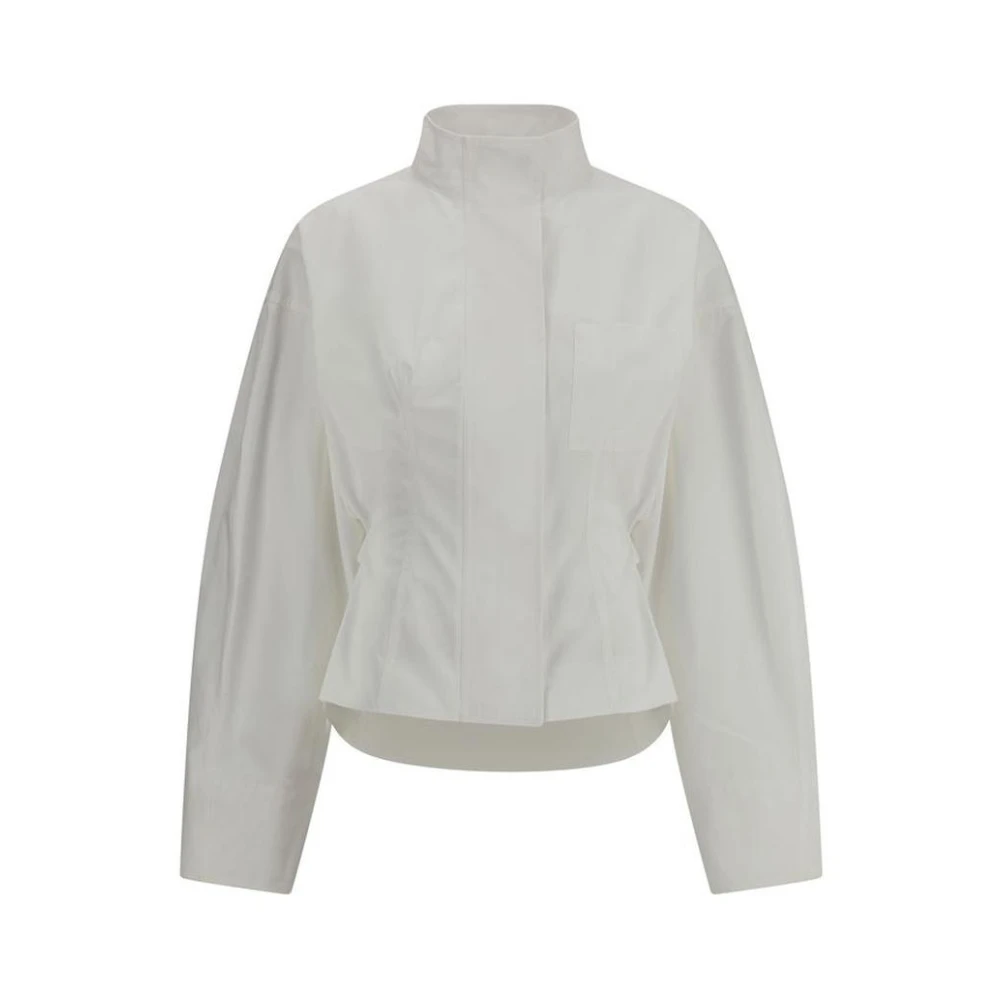 Jacquemus Overhemd met hoge kraag en verstelbare tailleband White Dames