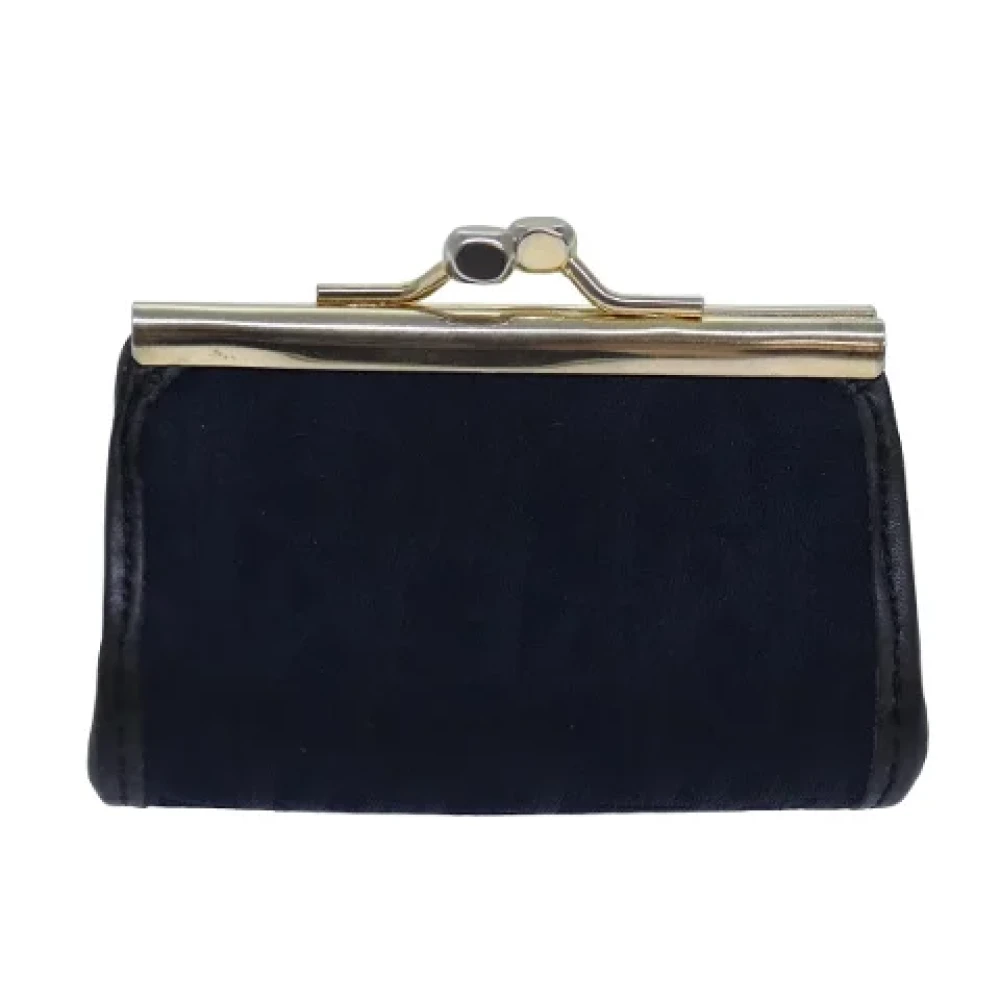 Dior Vintage Pre-owned Canvas wallets Blue Dames