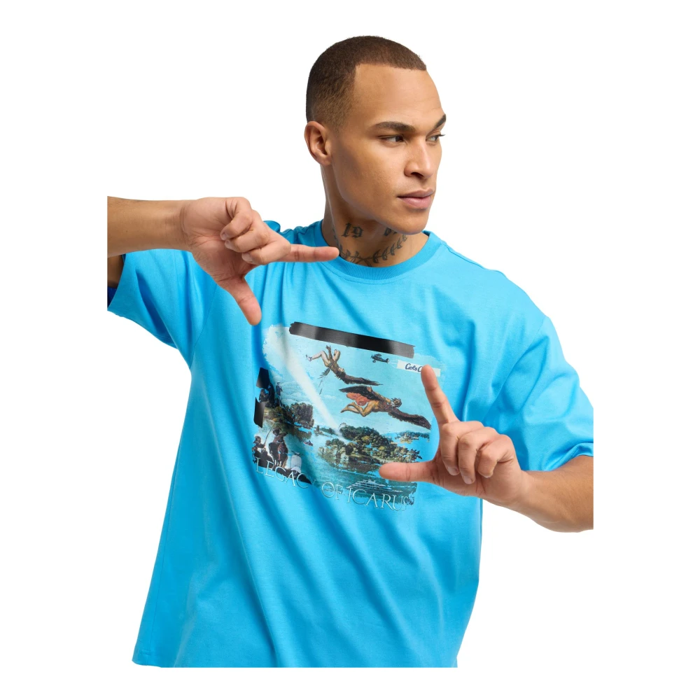 carlo colucci Icarus Oversize T-shirt Blue Heren