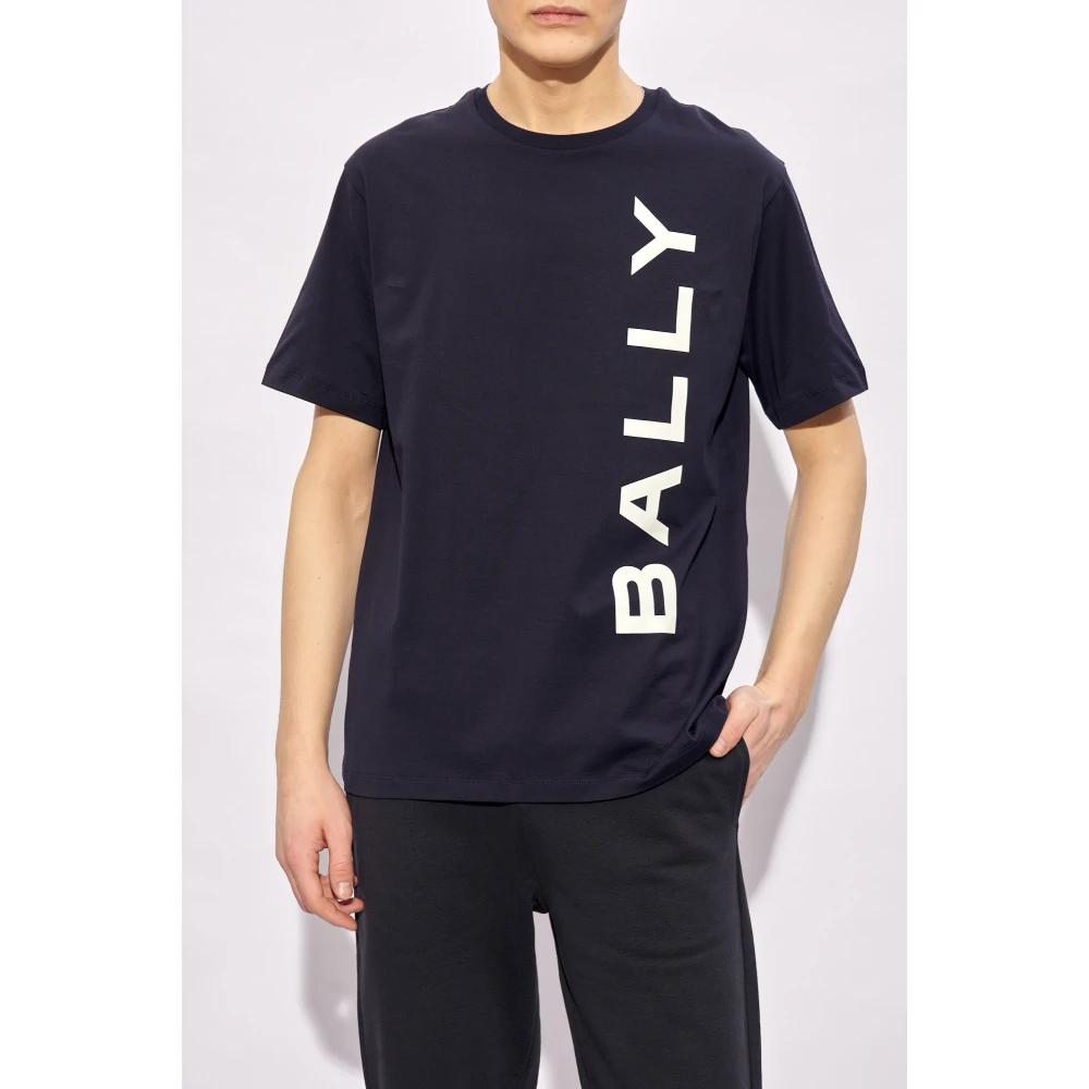 Bally T-shirt met logo Blue Heren