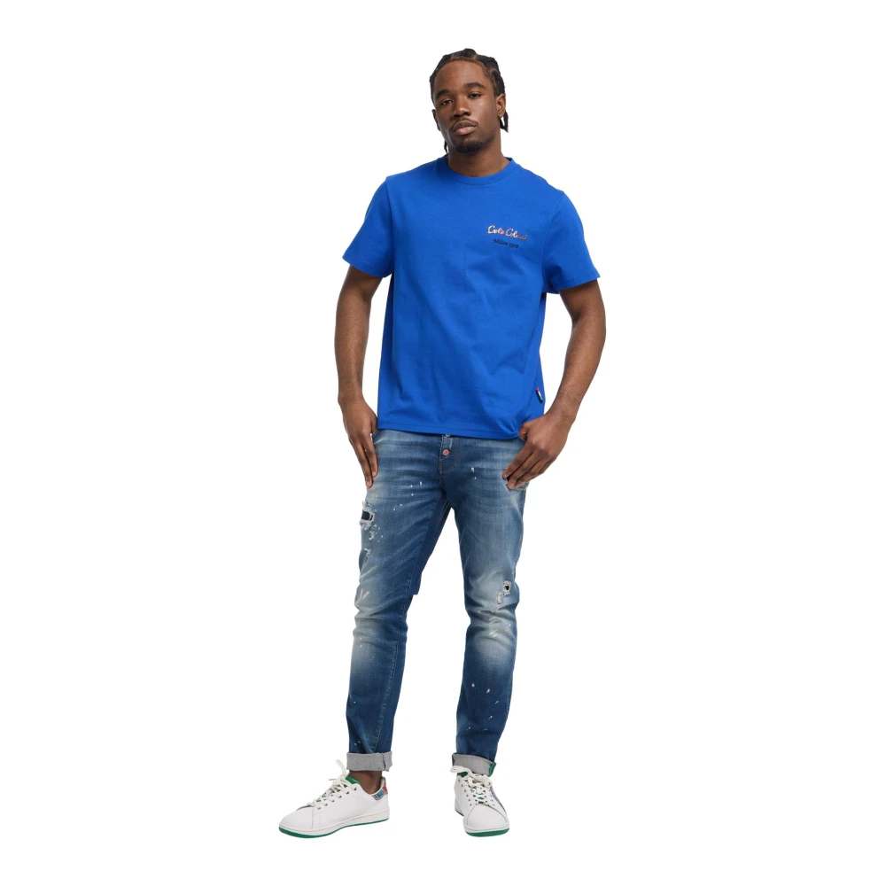 carlo colucci Kreeft Twist T-Shirt Blue Heren