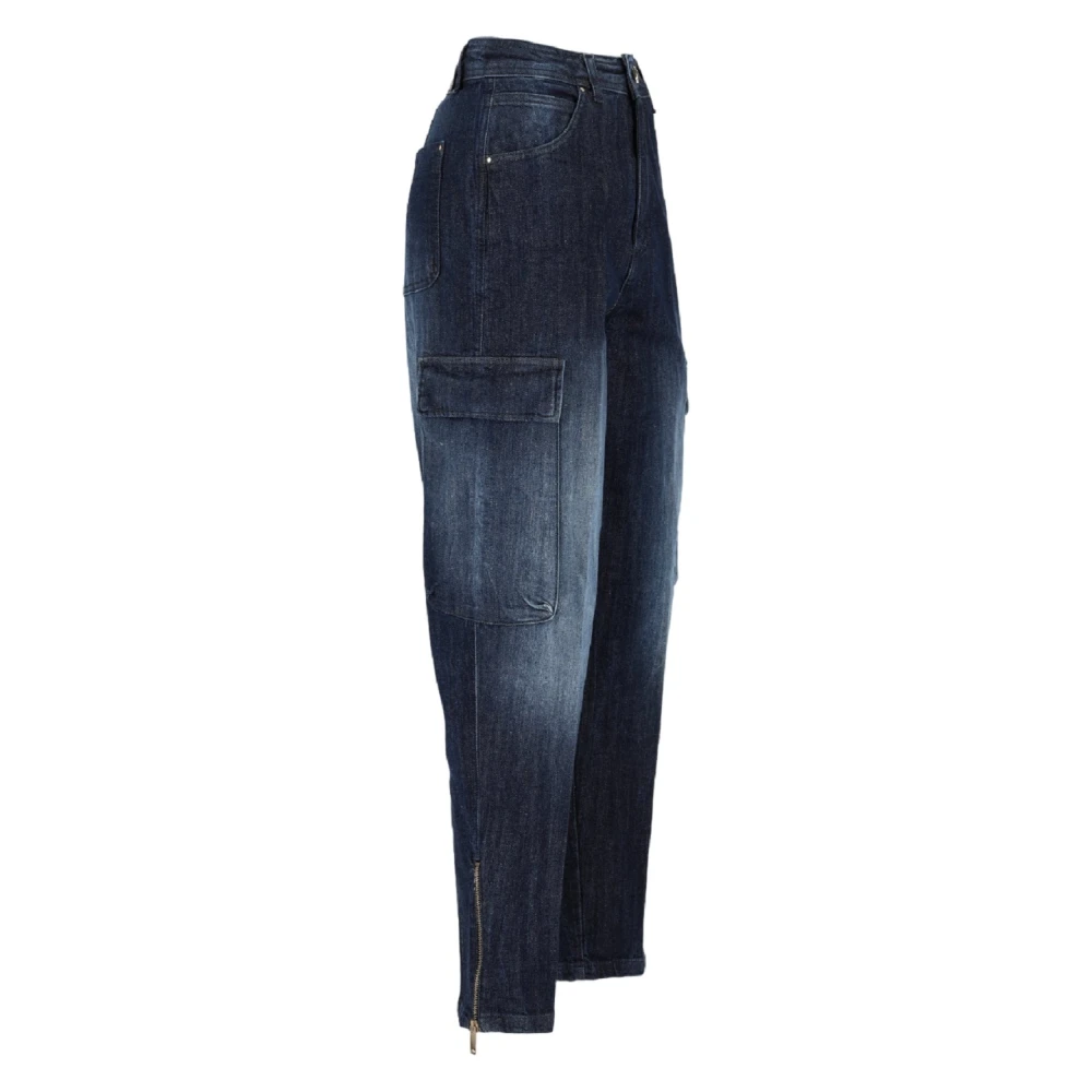 Kocca Blauwe Jeans met Grote Zakken Blue Dames