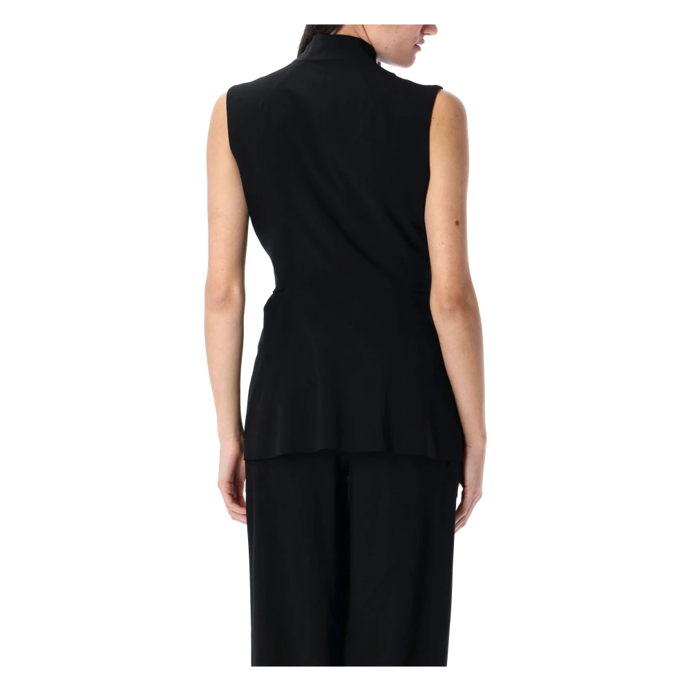 Rick Owens Zwarte Mouwloze Wollen Top met V-hals Black Dames