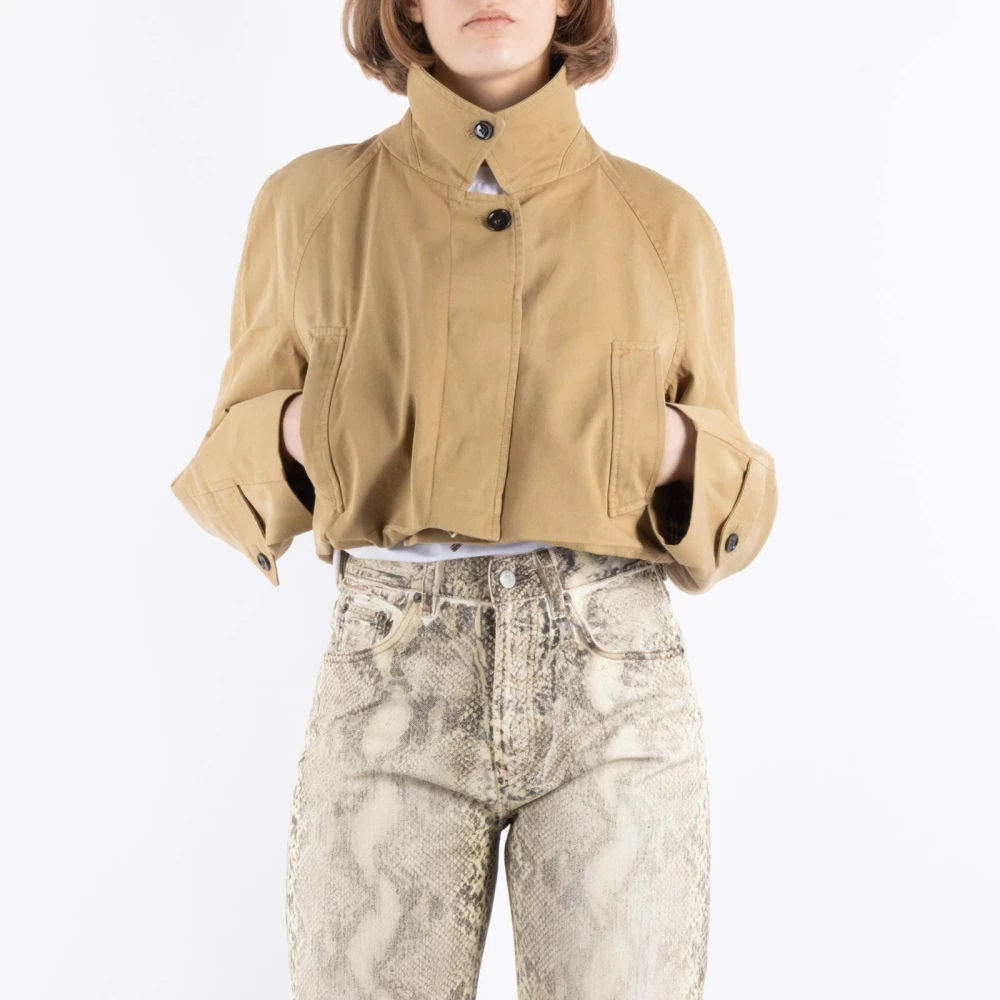 Acne Studios Oker Katoenen Jas Brown Dames