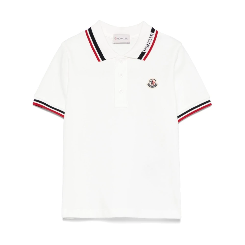 Moncler , Kids Short Sleeve T-Shirts, Male, White, 12 Y, T-Shirts And Polos