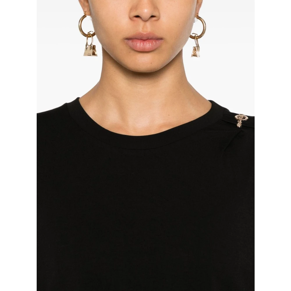 Liu Jo Zwarte T-shirts en Polos Black Dames