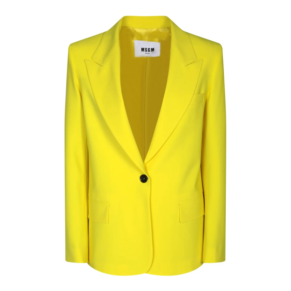Msgm Gele Wollen Jas Yellow Dames