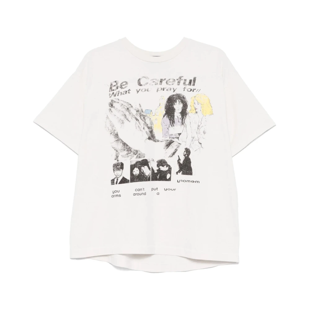 Enfants Riches Déprimés Illustratiestijl Print Drop Shoulder T-shirt White Heren
