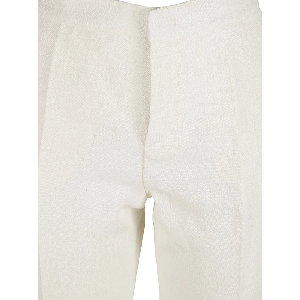 Fabiana Filippi Linnen Viscose Broek met Regular Fit White Dames