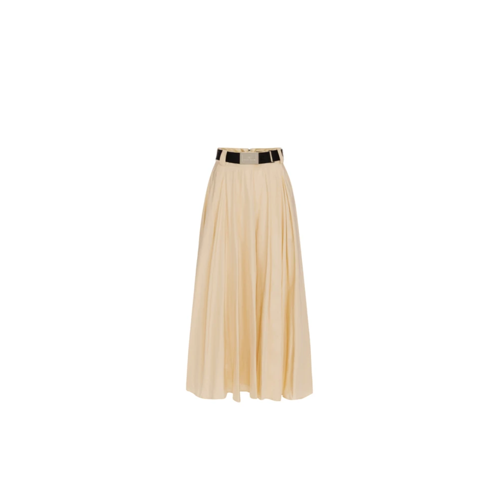 Elisabetta Franchi Midi rok in lichtgewicht technisch nylon Beige Dames