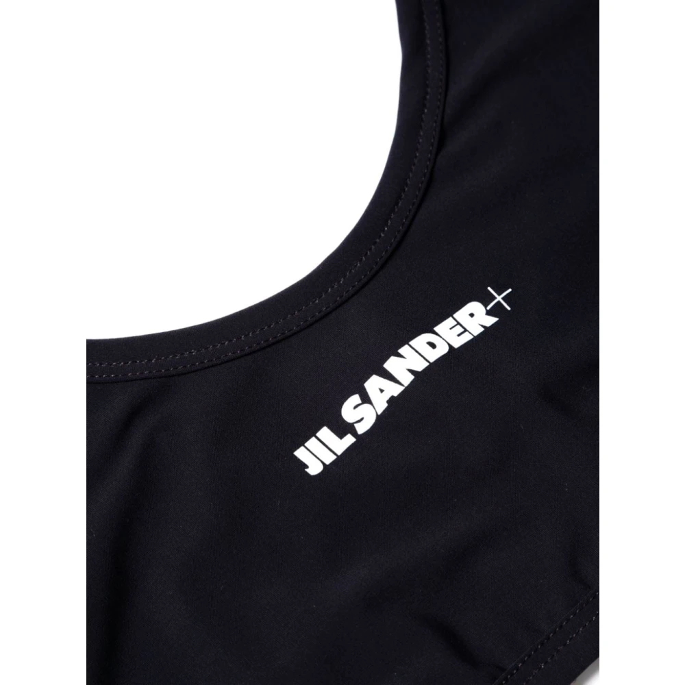 Jil Sander Blauwe Logo Elastische Top Blue Dames