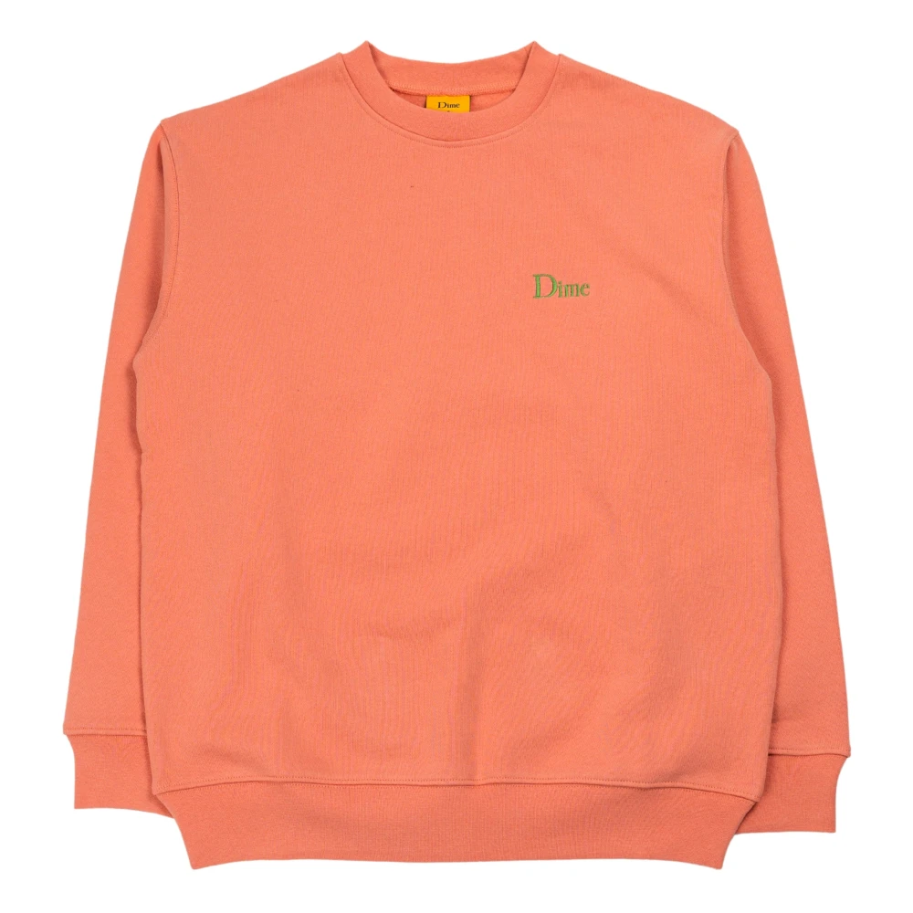 Dime Mtl Roze Klei Logo Crewneck Trui Pink Heren