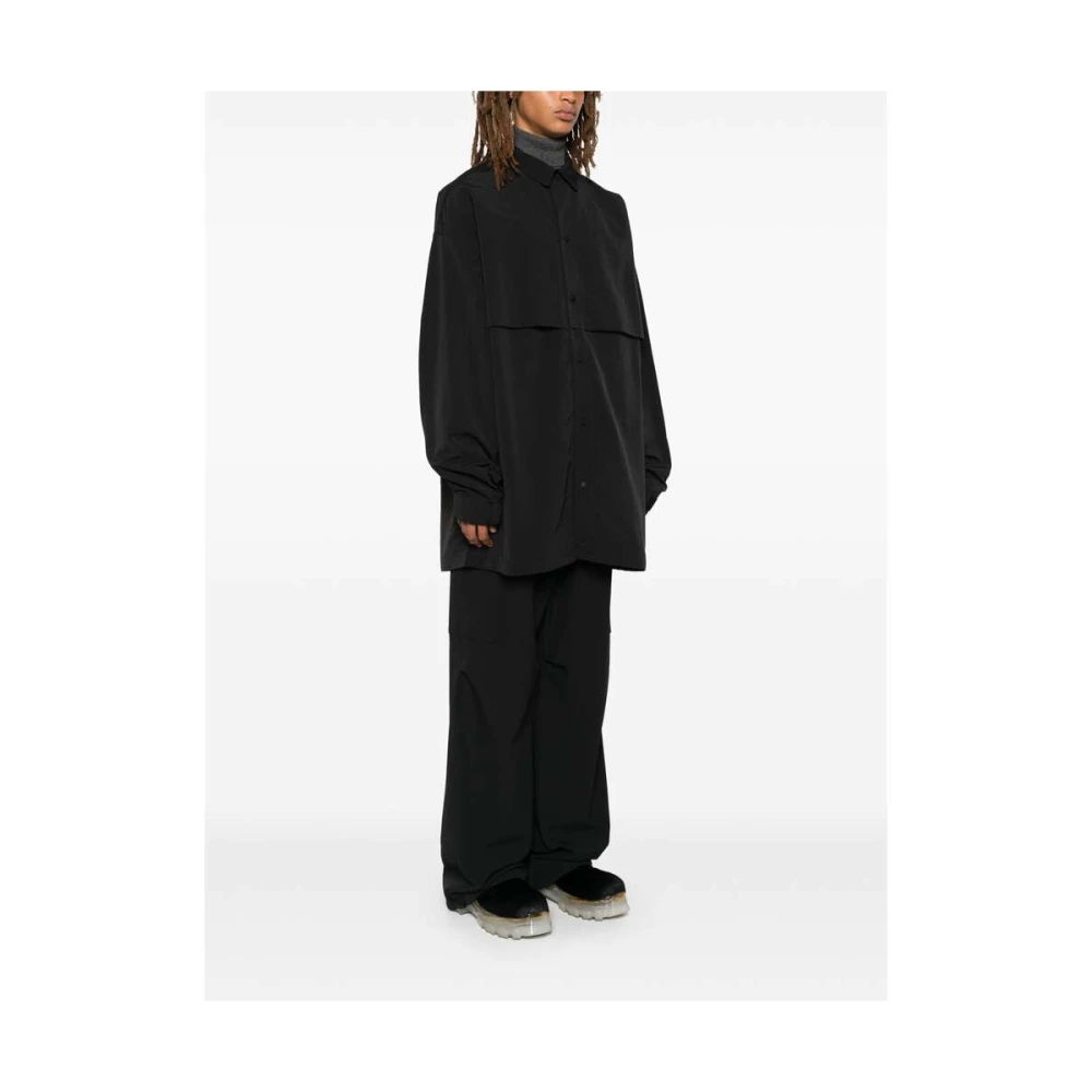 Fear Of God Zwarte Jersey Knoopshirt Black Heren