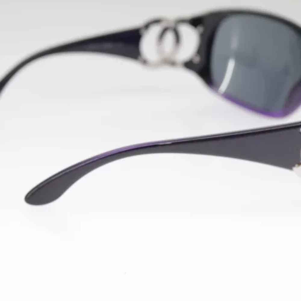 Chanel Vintage Pre-owned Plastic sunglasses Black Dames