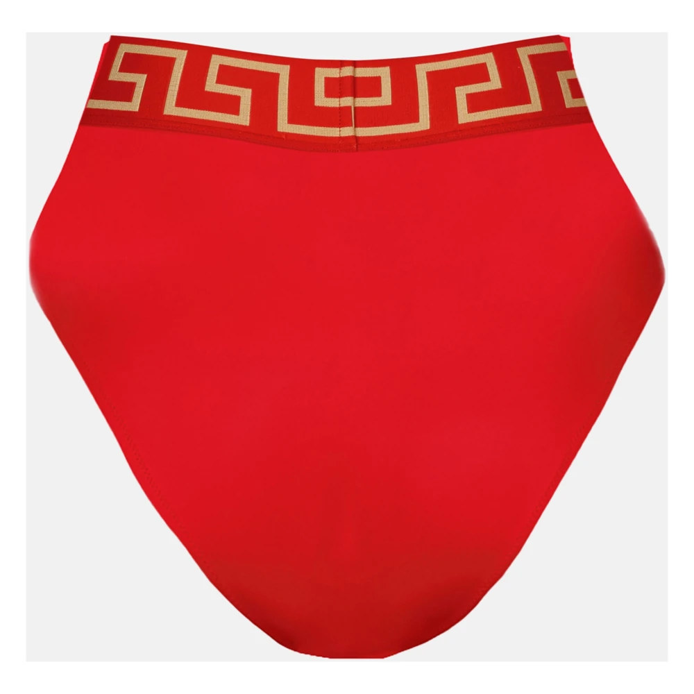 Versace Hoog getailleerde Bikini Broek met Elegant Rood Ontwerp Red Dames