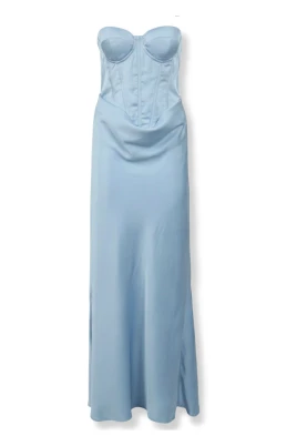 Satin Corset Maxi Klänning
