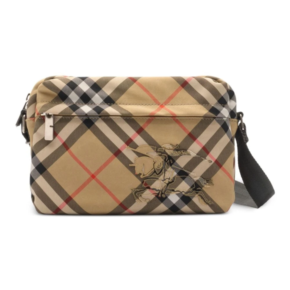 Burberry Men's Beige Cross Body Bags, One Size, Small Check Crossbody Bag