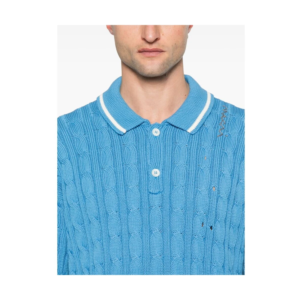 Marni Blauwe Geborduurde Knooptrui Blue Heren