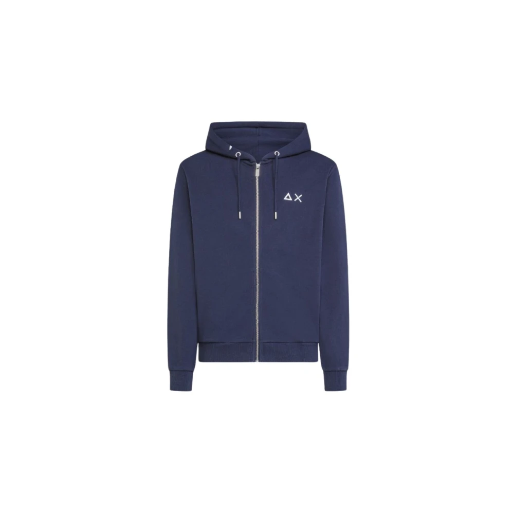Sun68 Katoenen Hoodie met Rits Blue Heren