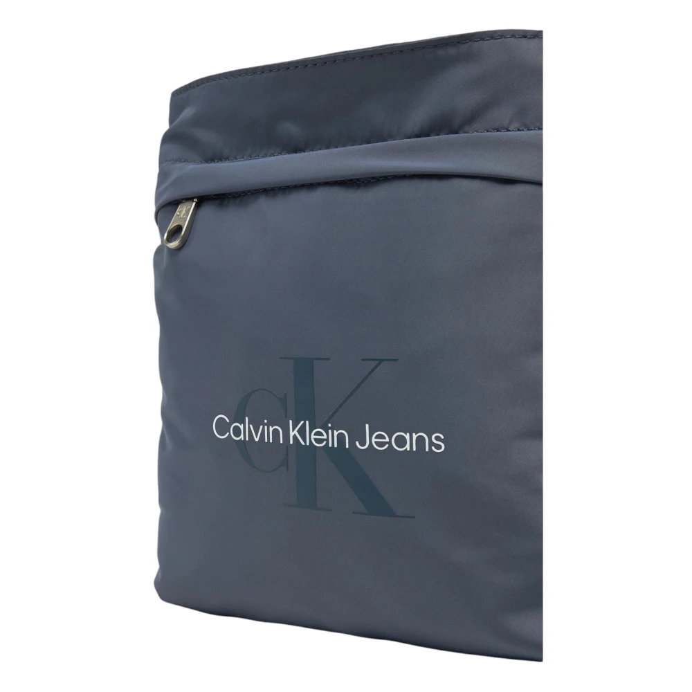 Calvin Klein Jeans Stijlvolle bedrukte schoudertas met ritssluiting Blue Heren