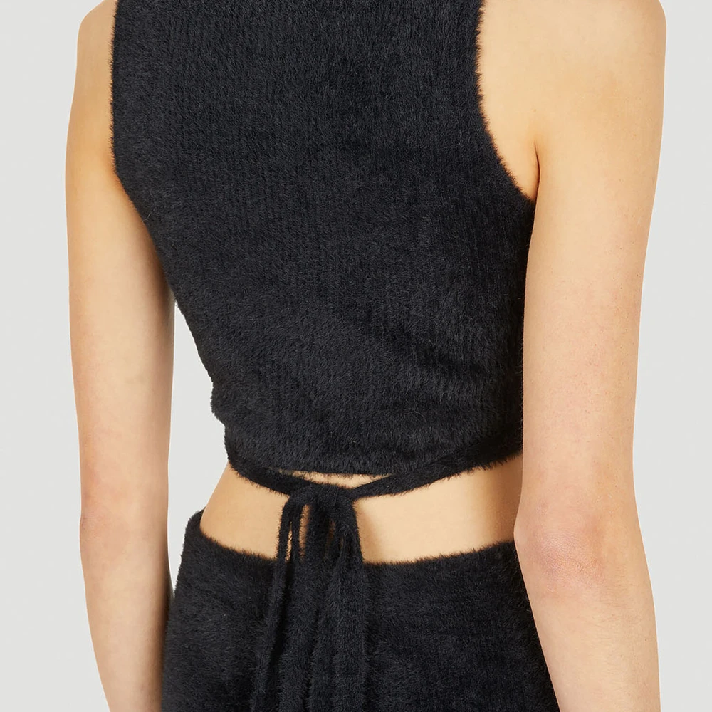 Ester Manas Fluffy Crop Top Black Dames