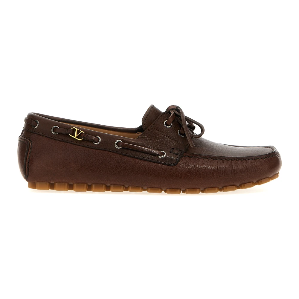 Valentino Garavani Men's Brown Driver Fastaway Loafer - Boat Shoes - 9 Uk - Shoes