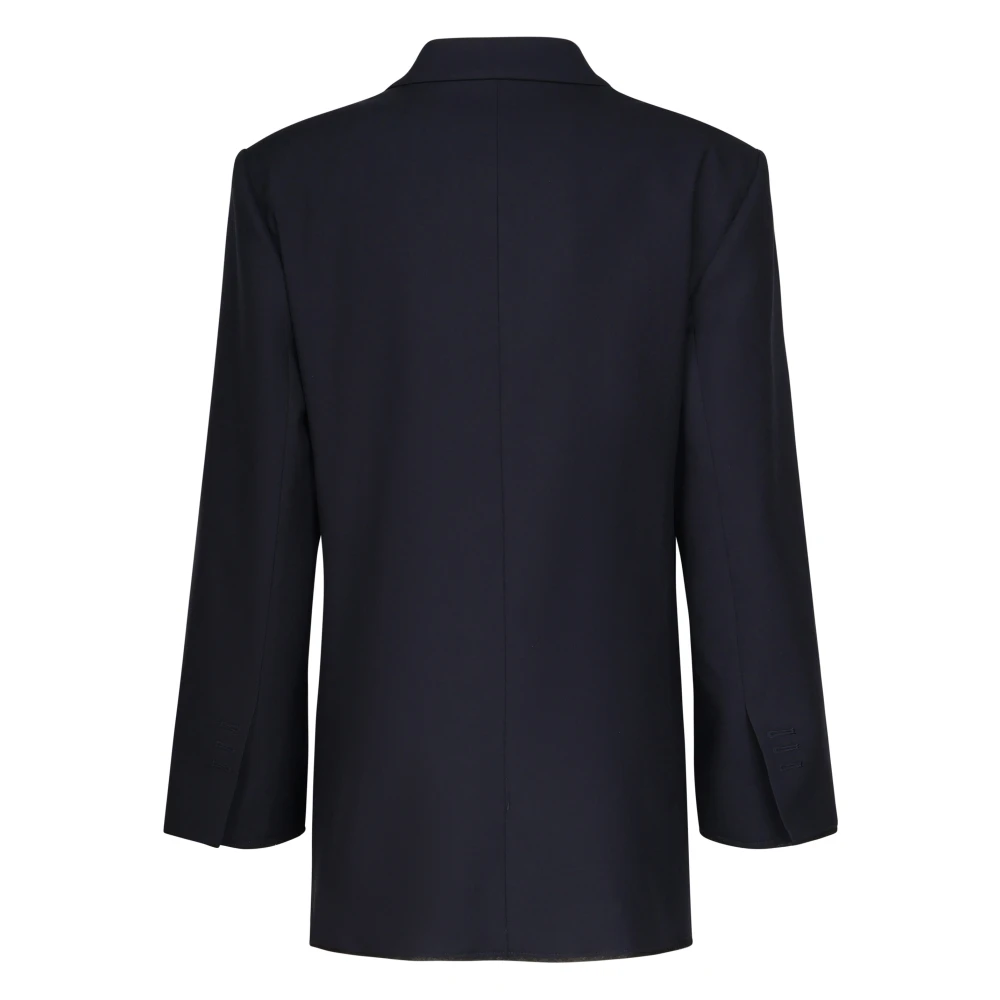 pinko Blauwe Wollen Blazer met Contrasterende Details Blue Dames