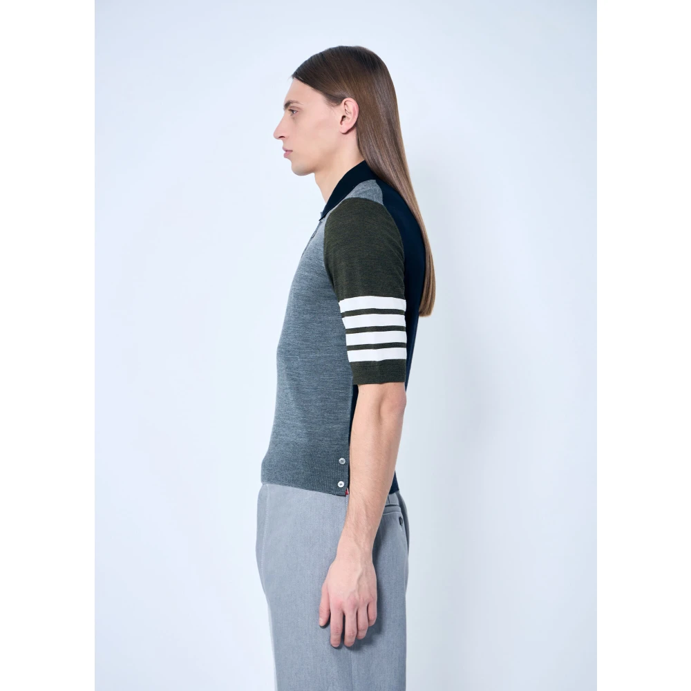 Thom Browne Polo Shirt met Contrastpanelen Multicolor Heren