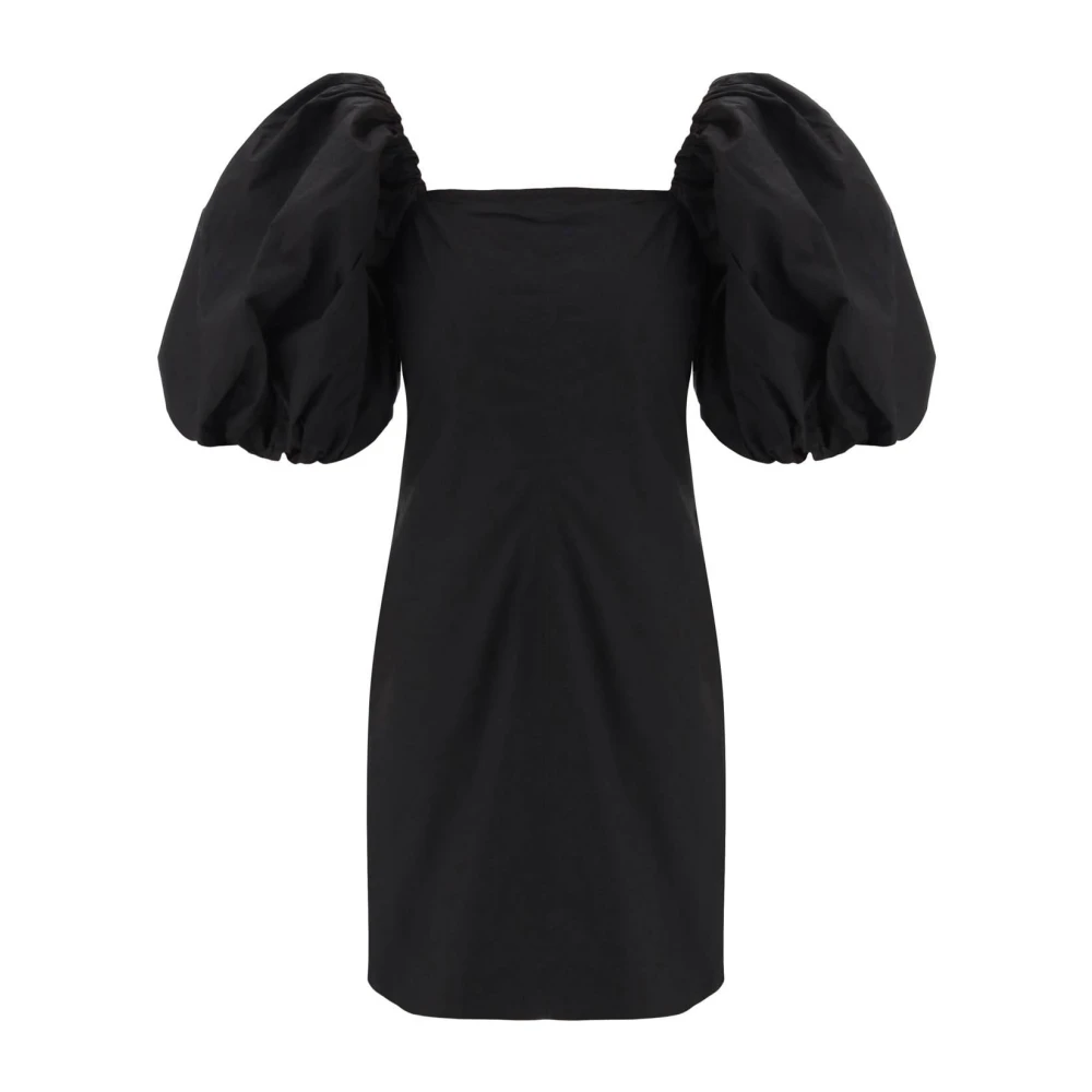 Ganni Mini Jurk met Ballonmouwen Black Dames