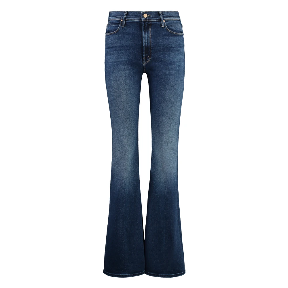 Mother High-rise flared jeans met logo details Blue Dames