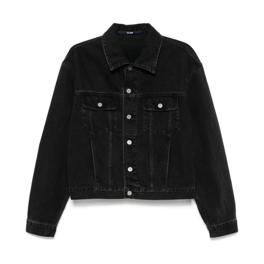 Jacquemus Zwarte Denim Jas Klassieke Stijl Black Heren