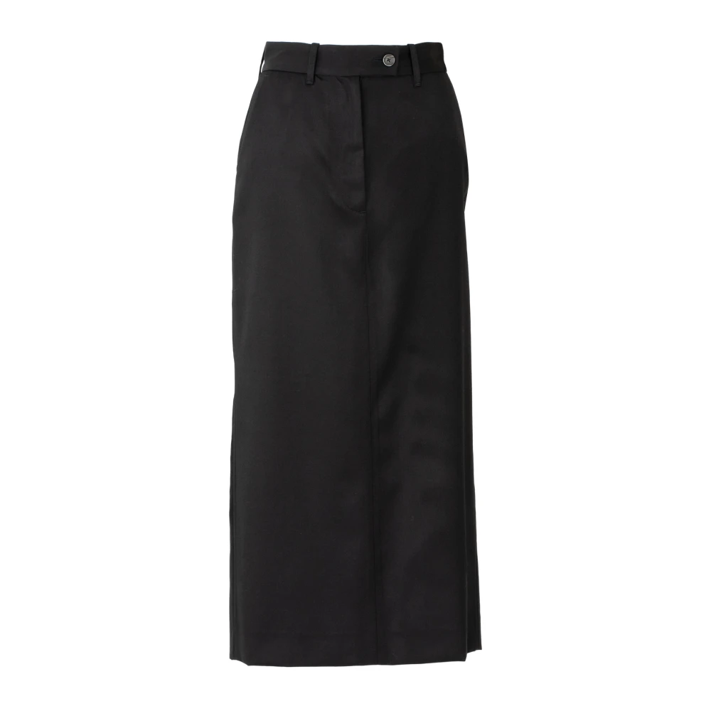 Nine In The Morning Zwarte wollen lange rok met split Black Dames