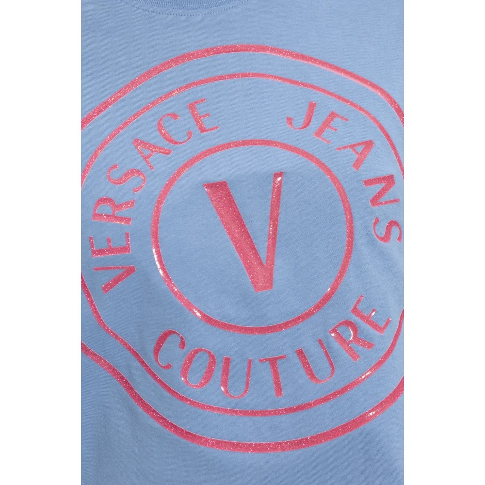 Versace Jeans Couture Katoenen T-shirt Blue Dames