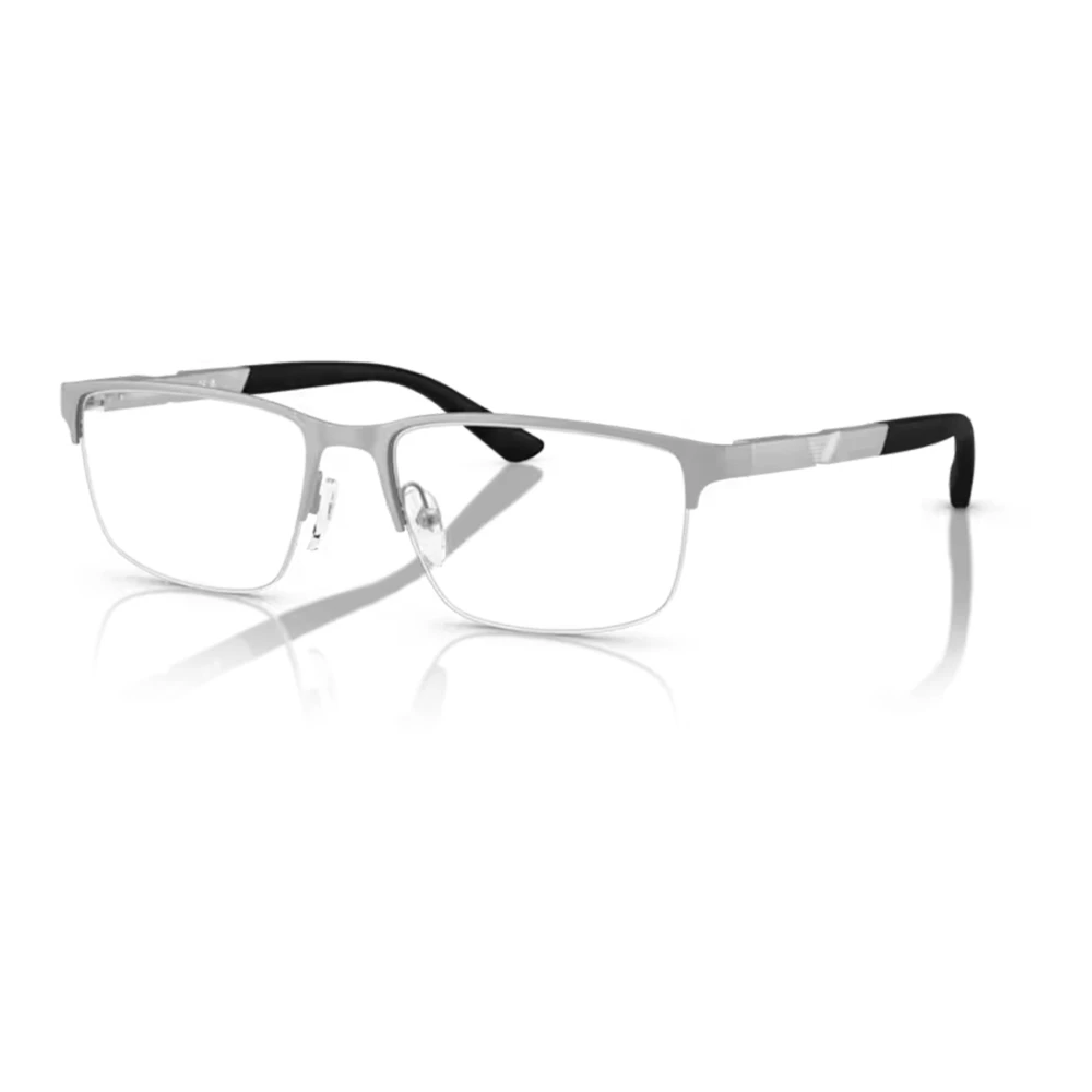 Emporio Armani Stijlvolle montuur in mat zilver Gray Unisex