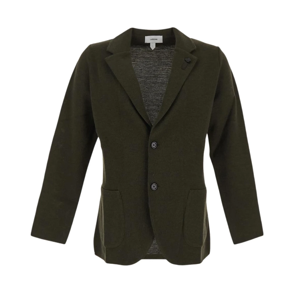 Lardini Wollen Gebreide Blazer Green Heren