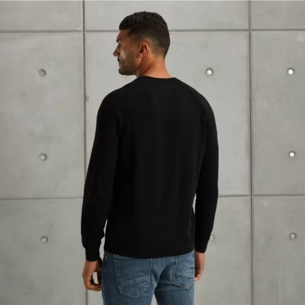 Cast Iron Essentiële Katoen Stretch Crewneck Trui Black Heren