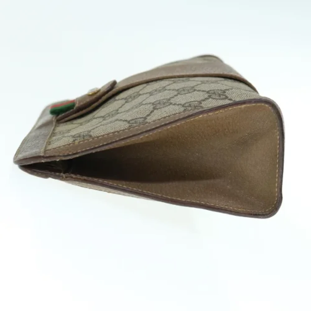 Gucci Vintage Pre-owned Leather clutches Beige Dames